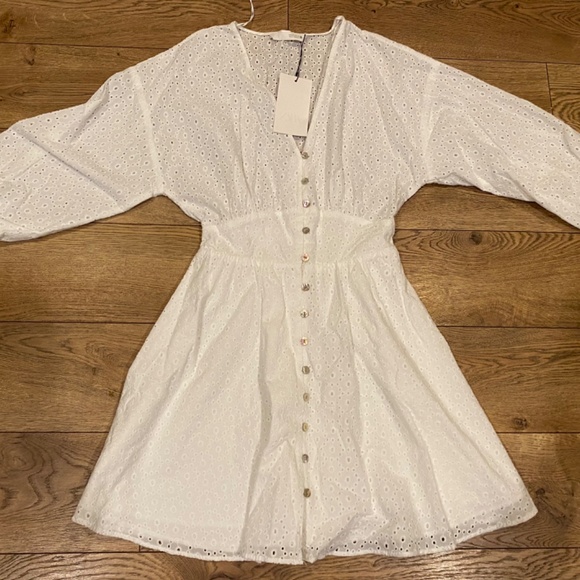 Zara Openwork Embroidery Mini Dress (S) NWT - Picture 8 of 8